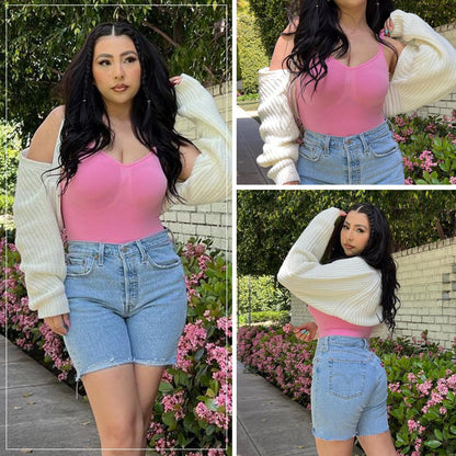 SHAPERX Tummy Control Shapewear Adjustable Straps Seamless Thong Body Shaper SHAPERX