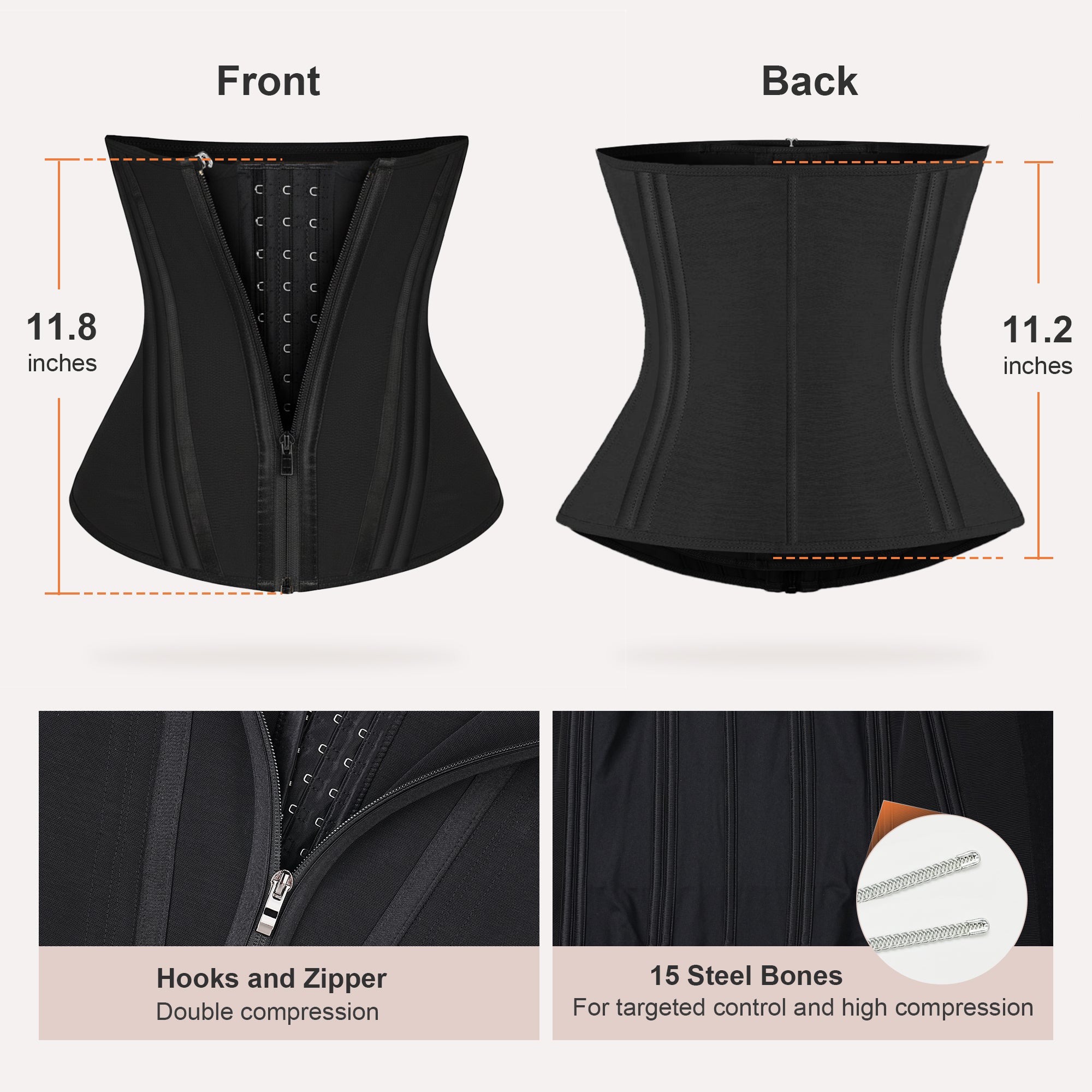 SHAPD® Waist Trainer Corset for Workout & Hourglass Shaping