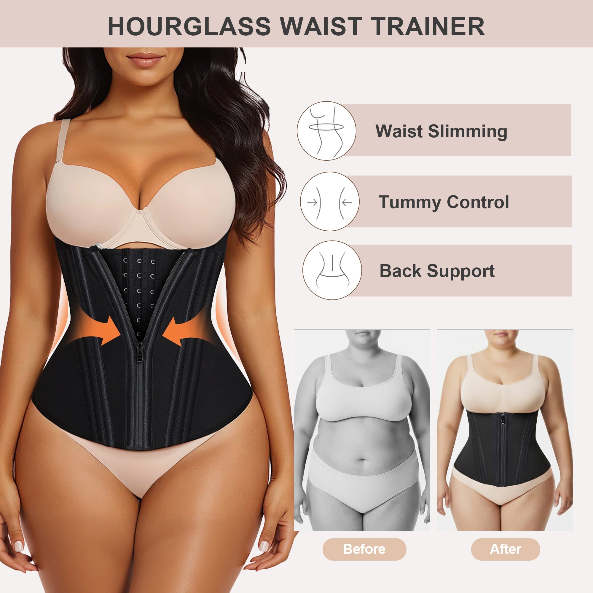 SHAPD® Waist Trainer Corset for Workout & Hourglass Shaping