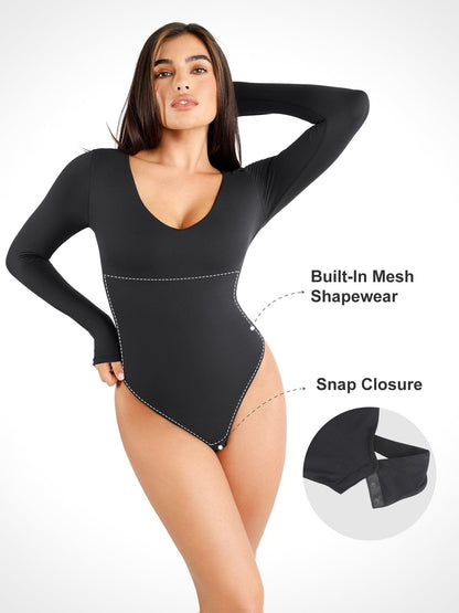 Popilush® Seamless Bodysuit: Shapewear with Snap Closure