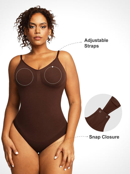 Full Confidence Bodysuit by Popilush® with Adjustable Straps & Snap Closure