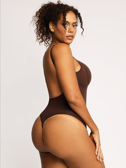Elegant brown Popilush® bodysuit, designed for support and style.